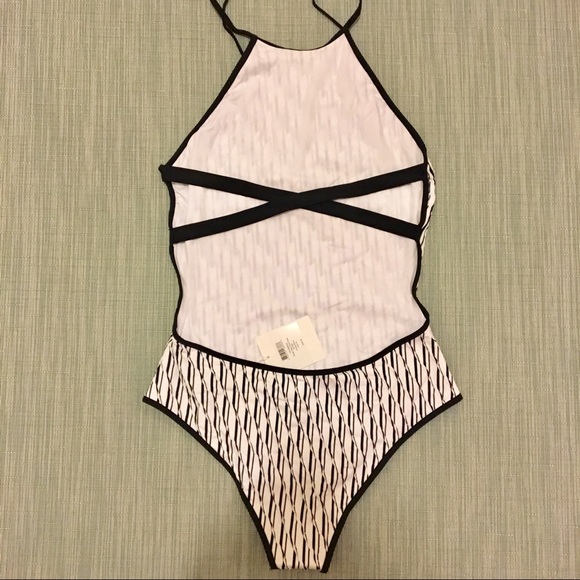 NWT { DVF } Halter Neck One-Piece Bathing Suit - Picture 5 of 8